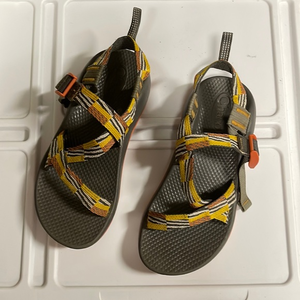 Chaco Z1 Ecotread Sandals Youth Boy Girl 4 Scatter Poppy Orange‎ Grey